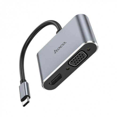 hoco HB29 Easy-lead USB-C / Type-C Convertisseur Multifonction HDTV+VGA HUD (Tarnish) SH701A1856-06