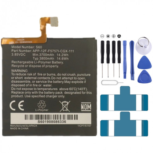 Pour le remplacement de la batterie Caterpillar Cat S60 SH87211904-03