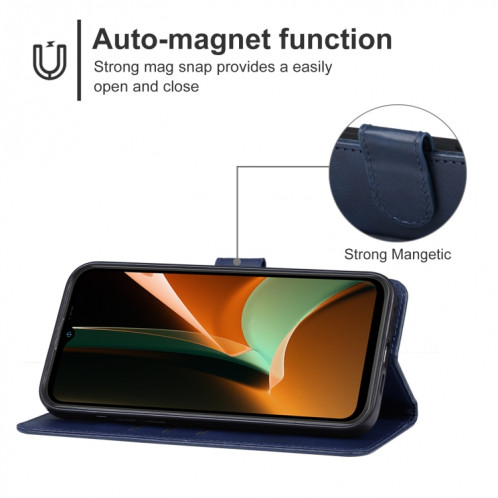 Pour étui de téléphone en cuir Ulefone Armor 17 Pro (bleu) SH902D1729-06