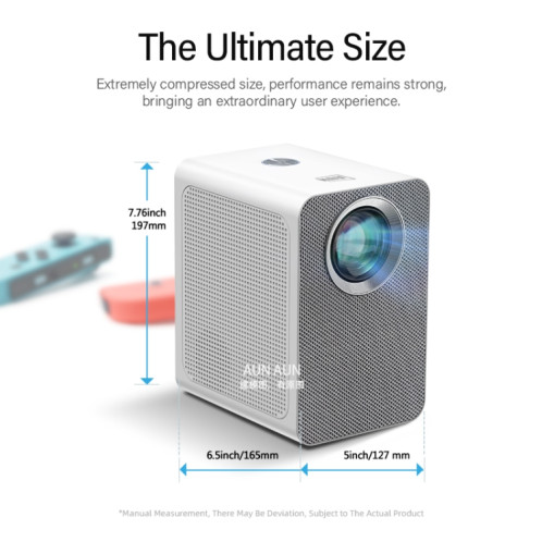 AUN ET50 10,2 cm 180 lumens 1920 x 1080p Mini projecteur LED intelligent, type de prise : prise américaine (blanc) SA501A576-08
