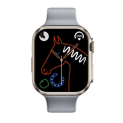 WS8 Pro Montre intelligente à écran tactile IPS de 2,0 pouces, étanche IP67, surveillance de la fréquence cardiaque et de l'oxygène sanguin/modes sportifs (or + gris) SH201C899-010