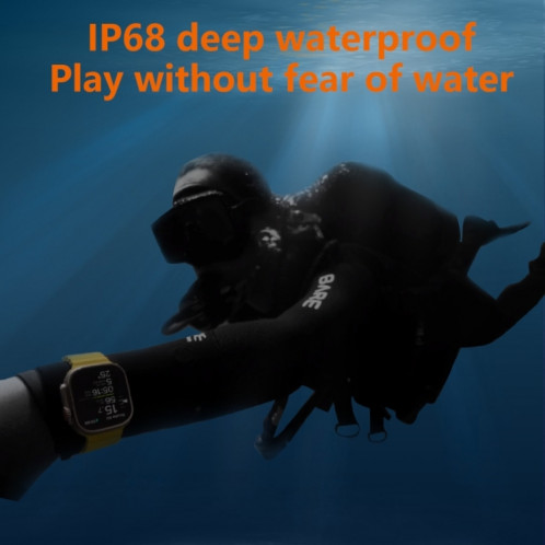 WS8 Pro Montre intelligente à écran tactile IPS de 2,0 pouces, étanche IP67, surveillance de la fréquence cardiaque et de l'oxygène sanguin/modes sportifs (or + gris) SH201C899-010
