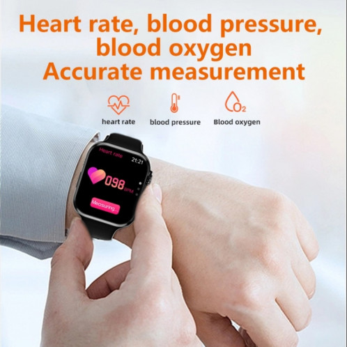 WS8 Pro Montre intelligente à écran tactile IPS de 2,0 pouces, étanche IP67, surveillance de la fréquence cardiaque et de l'oxygène sanguin/modes sportifs (or + gris) SH201C899-010