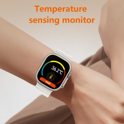 WS8 Pro Montre intelligente à écran tactile IPS de 2,0 pouces, étanche IP67, surveillance de la fréquence cardiaque et de l'oxygène sanguin/modes sportifs (or + gris) SH201C899-010