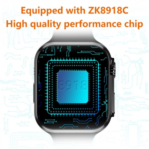 WS8 Pro Montre intelligente à écran tactile IPS de 2,0 pouces, étanche IP67, surveillance de la fréquence cardiaque et de l'oxygène sanguin/modes sportifs (or + gris) SH201C899-010
