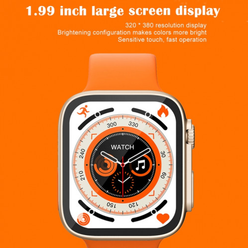 KD99 Ultra Montre intelligente à écran IPS de 1,99 pouces, prend en charge la surveillance de la fréquence cardiaque et de l'oxygène sanguin / Modes sportifs (noir) SH801A1136-08