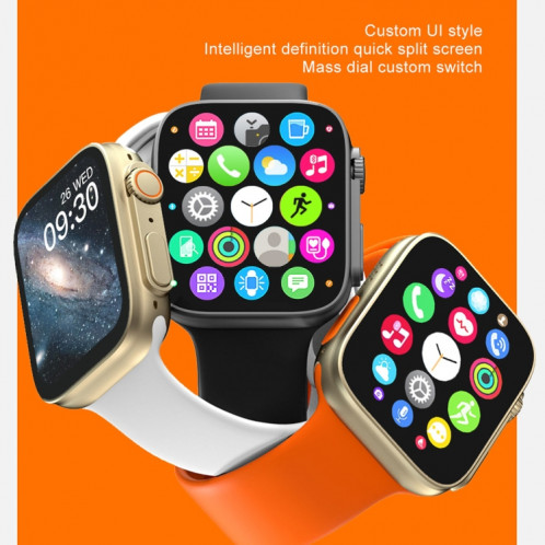 KD99 Ultra Montre intelligente à écran IPS de 1,99 pouces, prend en charge la surveillance de la fréquence cardiaque et de l'oxygène sanguin / Modes sportifs (noir) SH801A1136-08