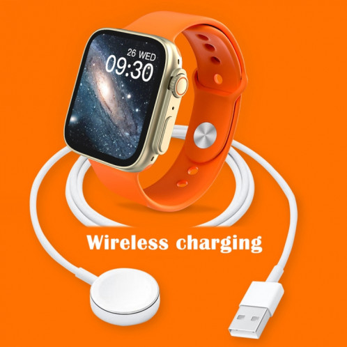 Montre intelligente à écran IPS KD99 Ultra 1,99 pouces, prise en charge de la surveillance de la fréquence cardiaque et de l'oxygène sanguin/modes sportifs (or + orange) SH801B1208-08
