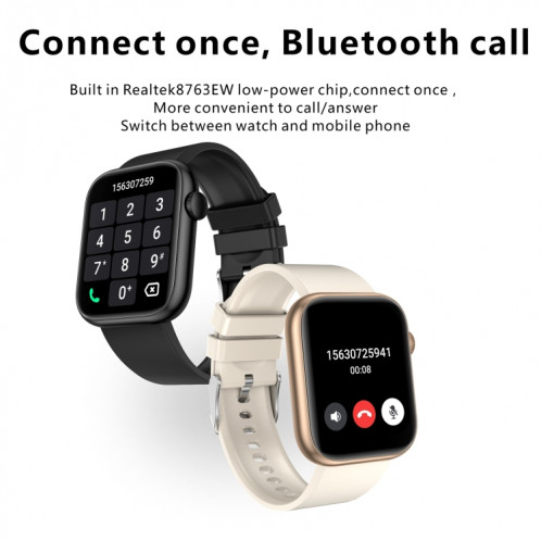Montre intelligente à écran TFT QX7 1,85 pouces, prise en charge des appels Bluetooth / surveillance du foyer / 100+ modes sportifs (bleu noir) SH601C1352-012