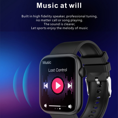 Montre intelligente à écran TFT QX7 1,85 pouces, prise en charge des appels Bluetooth / surveillance du foyer / 100+ modes sportifs (bleu noir) SH601C1352-012