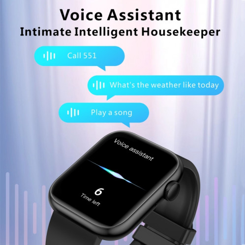 Montre intelligente à écran TFT QX7 1,85 pouces, prise en charge des appels Bluetooth / surveillance du foyer / 100+ modes sportifs (bleu noir) SH601C1352-012