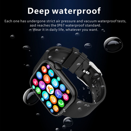 Montre intelligente à écran TFT QX7 1,85 pouces, prise en charge des appels Bluetooth / surveillance du foyer / 100+ modes sportifs (bleu noir) SH601C1352-012
