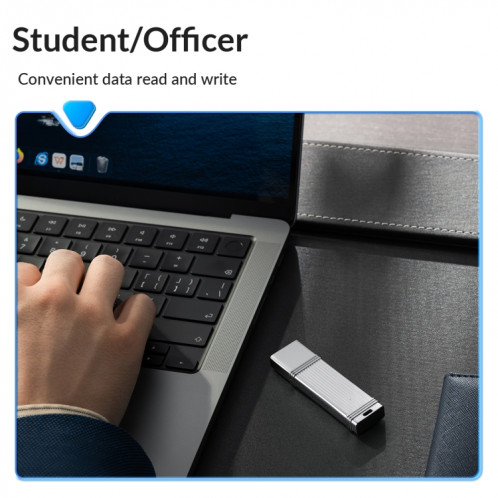 Clé USB ORICO, lecture : 100 Mo/s, écriture : 50 Mo/s, mémoire : 128 Go, port : USB-A (argent). SO305A1724-011