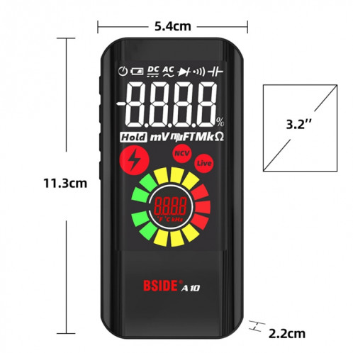 BSIDE A10 testeur de multimètre de rayonnement électromagnétique intelligent à grand écran SB82621286-08