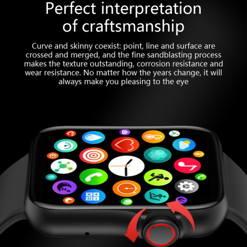 D07 Montre intelligente à écran carré de 1,7 pouces avec encodeur NFC de paiement (or) SH101B692-010