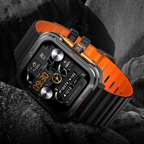 D09 La montre intelligente à écran carré TFT de 1,9 pouces prend en charge la surveillance de la pression artérielle (noir) SH101A523-012