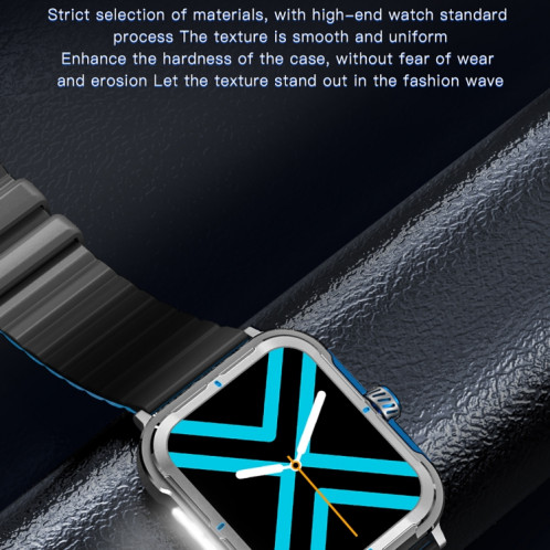 D09 La montre intelligente à écran carré TFT de 1,9 pouces prend en charge la surveillance de la pression artérielle (noir) SH101A523-012