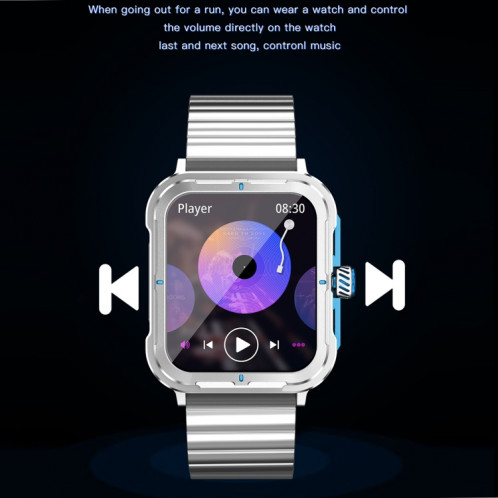 D09 La montre intelligente à écran carré TFT de 1,9 pouces prend en charge la surveillance de la pression artérielle (noir) SH101A523-012