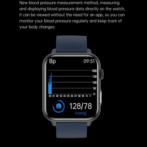 E200 1,72 pouces HD écran encodeur bracelet en cuir montre intelligente prend en charge la surveillance ECG/surveillance de l'oxygène sanguin (marron) SH601B724-011