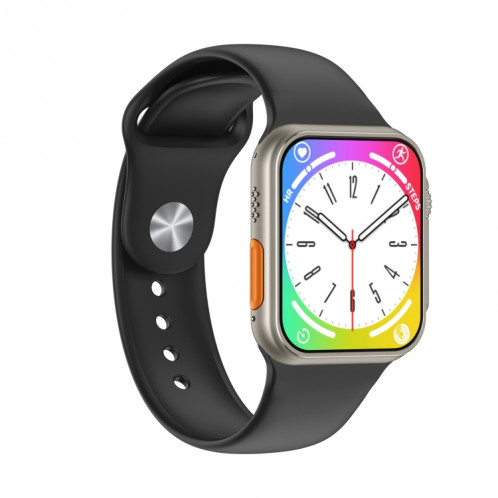 La montre intelligente à écran carré N8 Ultra 2,02 pouces prend en charge la surveillance de la fréquence cardiaque/la surveillance de l'oxygène sanguin (noir) SH401A257-03