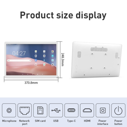 HSD1693T Machine publicitaire à écran IPS 16 pouces Android 12 RK3566 4 Go + 32 Go (blanc) SH504B906-012