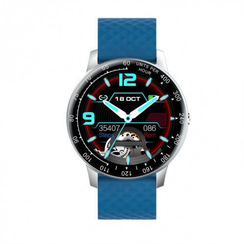 Ochstin 5H30 1,28 pouces HD écran rond bracelet en silicone montre de sport intelligente (bleu lac) SO501B574-09