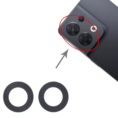 Pour OPPO Reno8 5G/Reno8 Chine Objectif de caméra arrière 10 pièces SH31021020-04