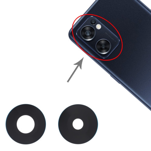 Pour OPPO Reno7 SE 5G/Find X5 Lite Objectif de caméra arrière 10 pièces SH31071671-04