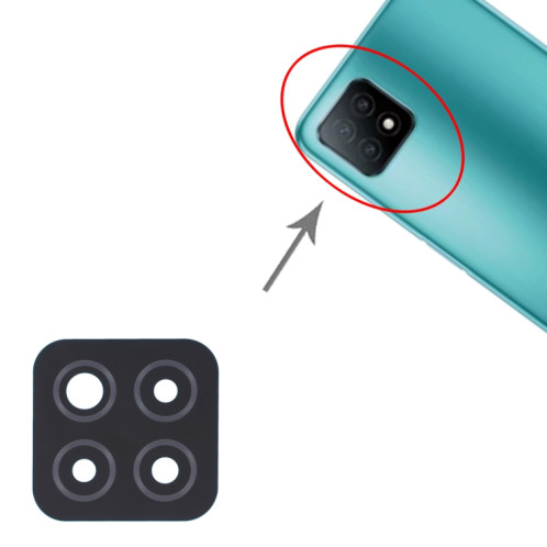 Pour OPPO A53 5G/A72 5G/A73 5G 10 pièces lentille de caméra arrière SH3109726-04