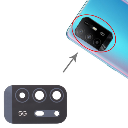 Pour OPPO F19 Pro +/A94 5G/A95 5G 10 pièces lentille de caméra arrière SH31171726-04
