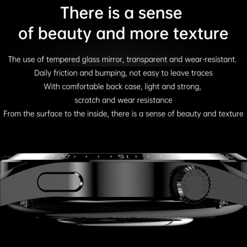 Ochstin 5HK3 Plus Montre intelligente Bluetooth à écran rond de 1,36 pouces, bracelet : cuir (argent) SO302B904-011