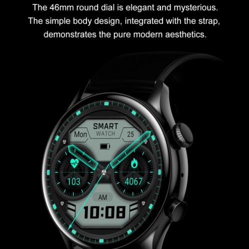 Ochstin 5HK8 Pro Montre intelligente Bluetooth avec écran rond de 1,36 pouces et surveillance de la pression artérielle, bracelet en silicone (argent) SO601B68-011