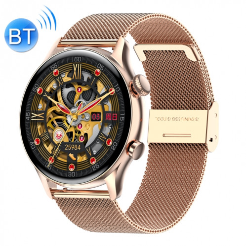 Ochstin 5HK8 Pro 1,36 pouces Écran rond Surveillance de la pression artérielle en oxygène sanguin Bluetooth Montre intelligente, Bracelet: Acier (Or) SO603C128-011