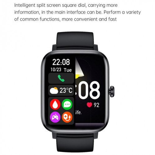 Ochstin 5HK20 Montre intelligente à écran rond de 1,85 pouces avec bracelet en silicone et fonction d'appel Bluetooth (Or) SO901C1311-010