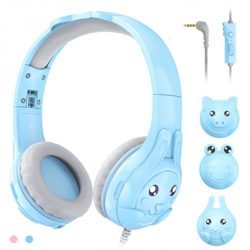 SoulBytes S31 Écouteurs supra-auriculaires filaires pour enfants avec microphone, longueur : 1,5 m (bleu) SS001A1070-07
