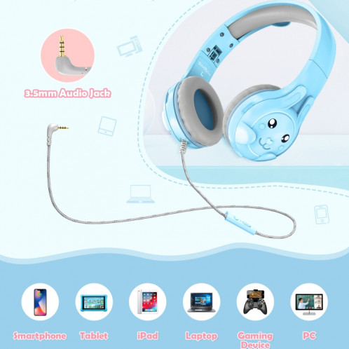 SoulBytes S31 Écouteurs supra-auriculaires filaires pour enfants avec microphone, longueur : 1,5 m (bleu) SS001A1070-07