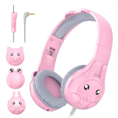 SoulBytes S31 Écouteurs supra-auriculaires filaires pour enfants avec microphone, longueur : 1,5 m (rose) SS001B1844-07
