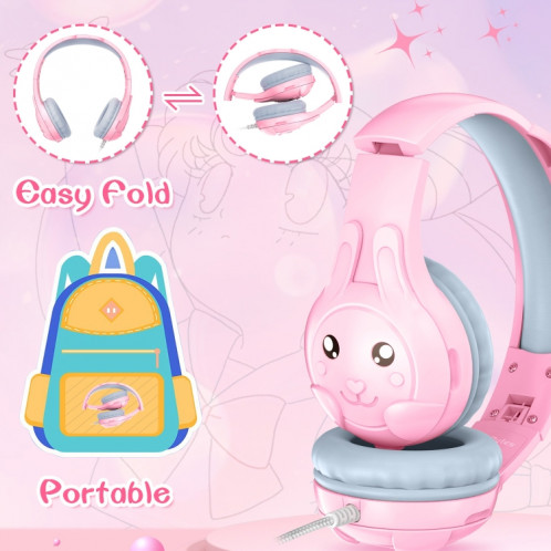 SoulBytes S31 Écouteurs supra-auriculaires filaires pour enfants avec microphone, longueur : 1,5 m (rose) SS001B1844-07