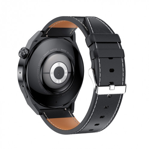 Ochstin 5HK46P Montre intelligente avec bracelet en cuir à écran rond de 1,36 pouces avec fonction d'appel Bluetooth (Noir) SO001B642-012