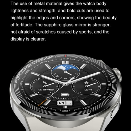 Ochstin 5HK46P Montre intelligente avec écran rond et bracelet en acier de 1,36 pouce avec fonction d'appel Bluetooth (Argent) SO101B1105-012