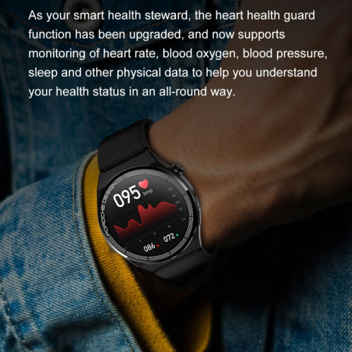 Ochstin 5HK46P Montre intelligente avec écran rond et bracelet en acier de 1,36 pouce avec fonction d'appel Bluetooth (Argent) SO101B1105-012
