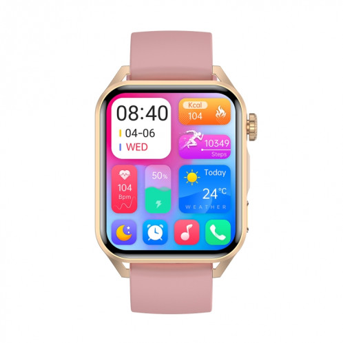 Ochstin 5HK28 1,78 pouces écran carré bracelet en silicone montre intelligente prend en charge la fonction d'appel Bluetooth/surveillance de l'oxygène sanguin (rose) SO701B1594-011