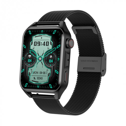 Ochstin 5HK28 1,78 pouces écran carré bracelet en acier montre intelligente prend en charge la fonction d'appel Bluetooth/surveillance de l'oxygène sanguin (noir) SO801B1427-011