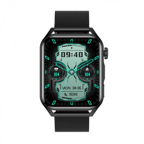 Ochstin 5HK28 1,78 pouces écran carré bracelet en acier montre intelligente prend en charge la fonction d'appel Bluetooth/surveillance de l'oxygène sanguin (noir) SO801B1427-011