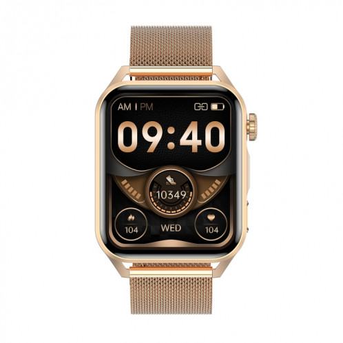 Ochstin 5HK28 1,78 pouces écran carré bracelet en acier montre intelligente prend en charge la fonction d'appel Bluetooth/surveillance de l'oxygène sanguin (or) SO801C1491-011