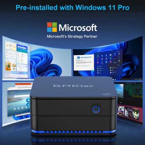 Mini PC GMK KB7 Windows 11 Pro, 16 Go + 512 Go, Intel Pentium Silver N6005 Quad Core, prise en charge WiFi et BT () SG001A987-09
