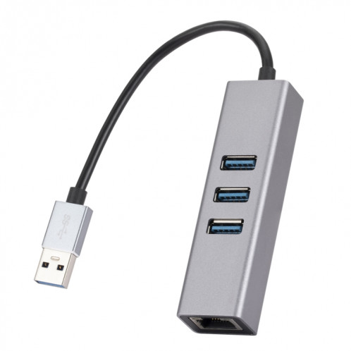 SL-030 Adaptateur convertisseur USB vers Gigabit Ethernet RJ45 et 3 x USB 3.0 HUB (Gris) SH601A1771-06