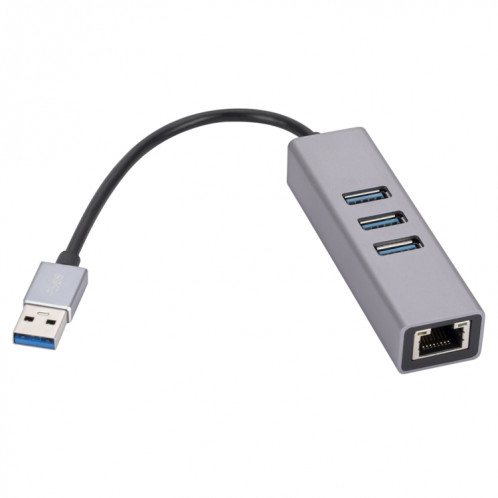 SL-030 Adaptateur convertisseur USB vers Gigabit Ethernet RJ45 et 3 x USB 3.0 HUB (Gris) SH601A1771-06