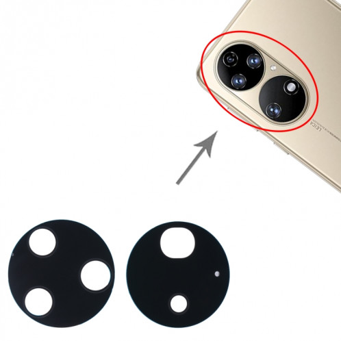 Pour Huawei P50 Pro Objectif de caméra arrière 10 pièces SH0304695-04