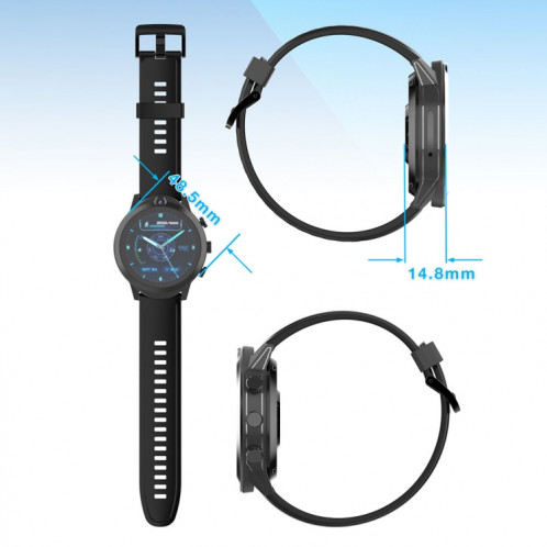 Rogbid Brave 2 Écran TFT 1,45 pouces Android 9.0 LTE 4G Montre intelligente, Prise en charge de la reconnaissance faciale (Gris) SR301B1416-011